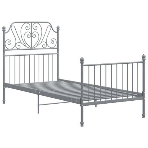 Sengestel 90x200 cm metal grå