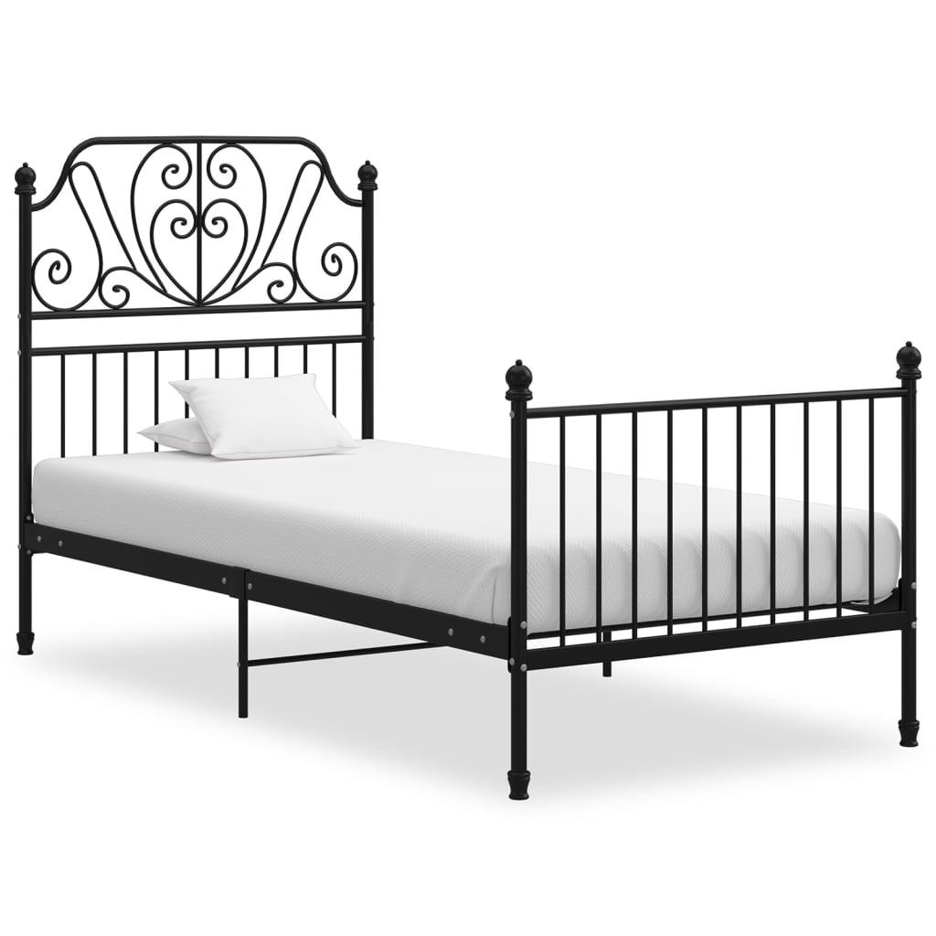 Sengestel 100x200 cm metal sort