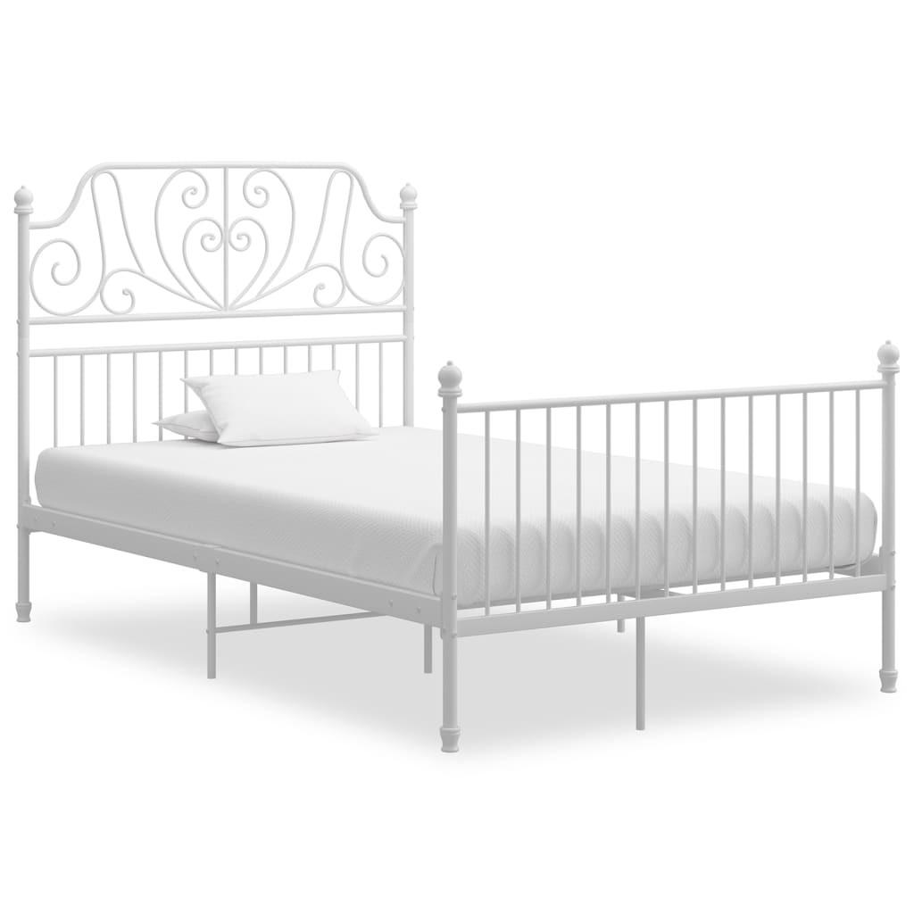 Sengestel 120x200 cm metal hvid