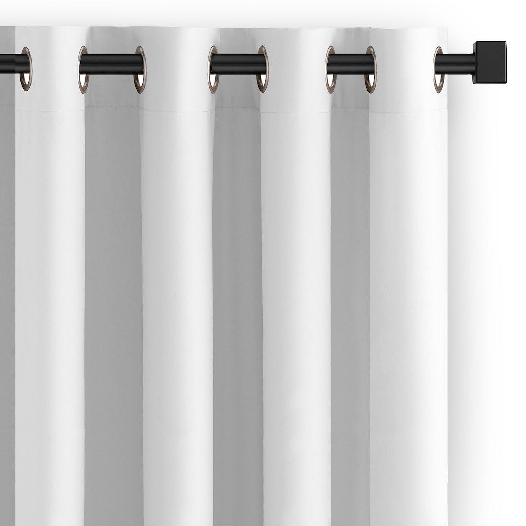 Mørklægningsgardin CARLI - hvid, klassisk, sølv øskner, 200×270 cm billede