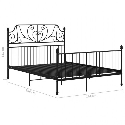 Sengeramme 140x200 cm i metal - sort