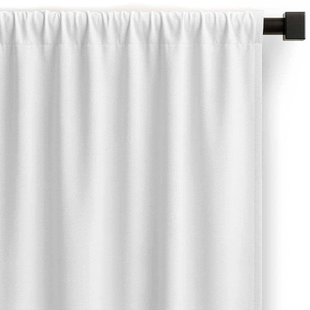RESTILO CARLI mørklægningsgardin – hvid, glat, bånd, 200×250 cm