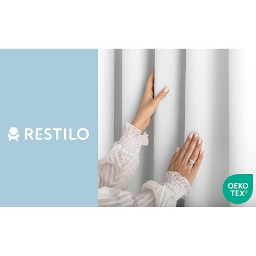 RESTILO CARLI mørklægningsgardin – hvid, glat, bånd, 200×250 cm