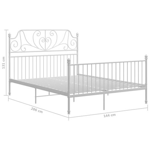Sengestel 140x200 cm metal hvid