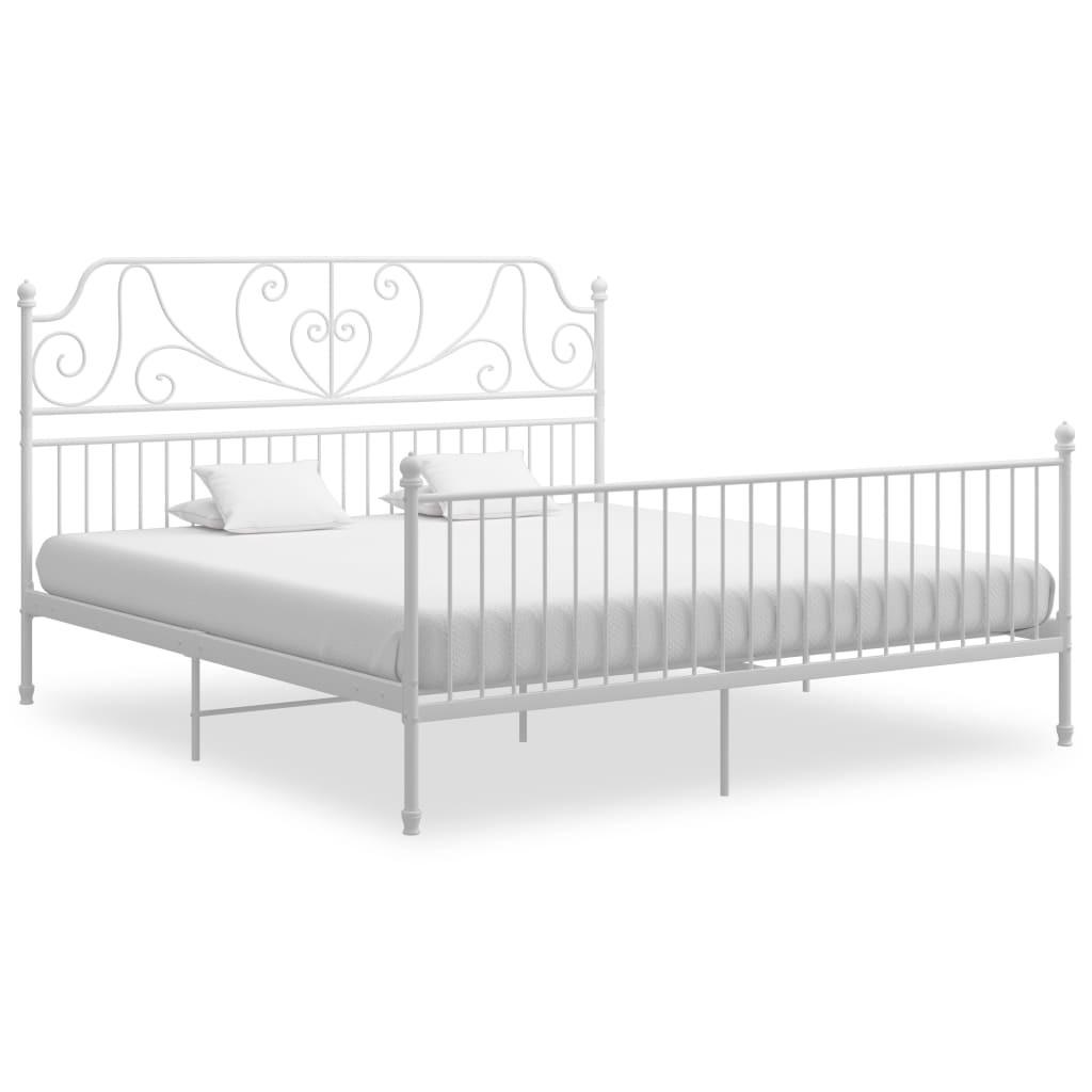 Sengestel 180x200 cm metal hvid
