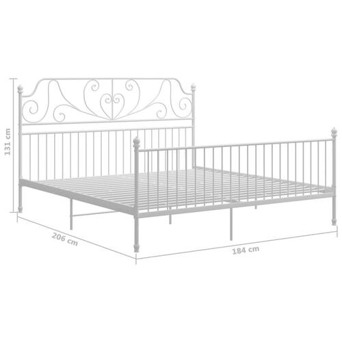 Sengestel 180x200 cm metal hvid