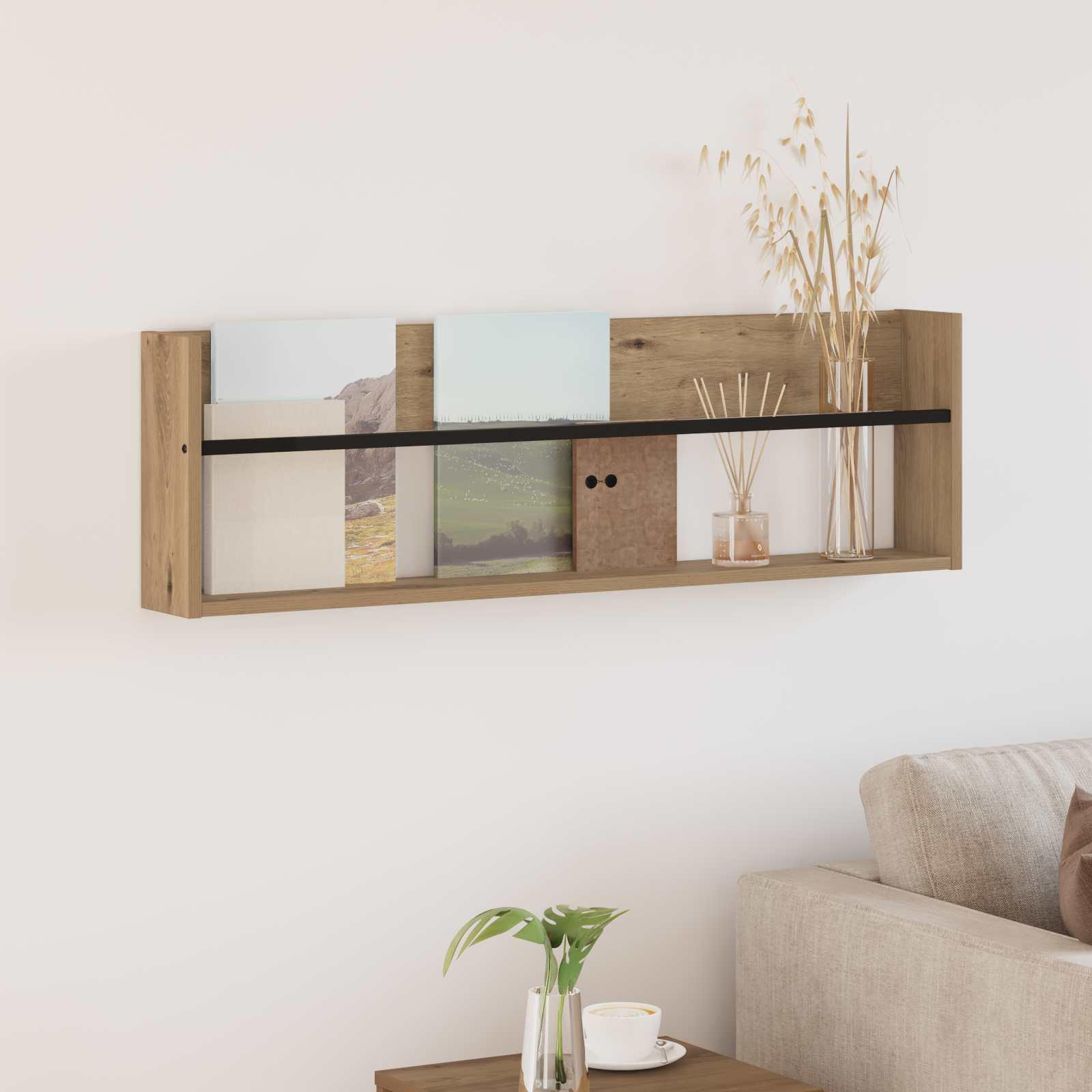 Magasin Rack Artisan Egetræ 100 x 12 x 30 cm Konstrueret træ billede