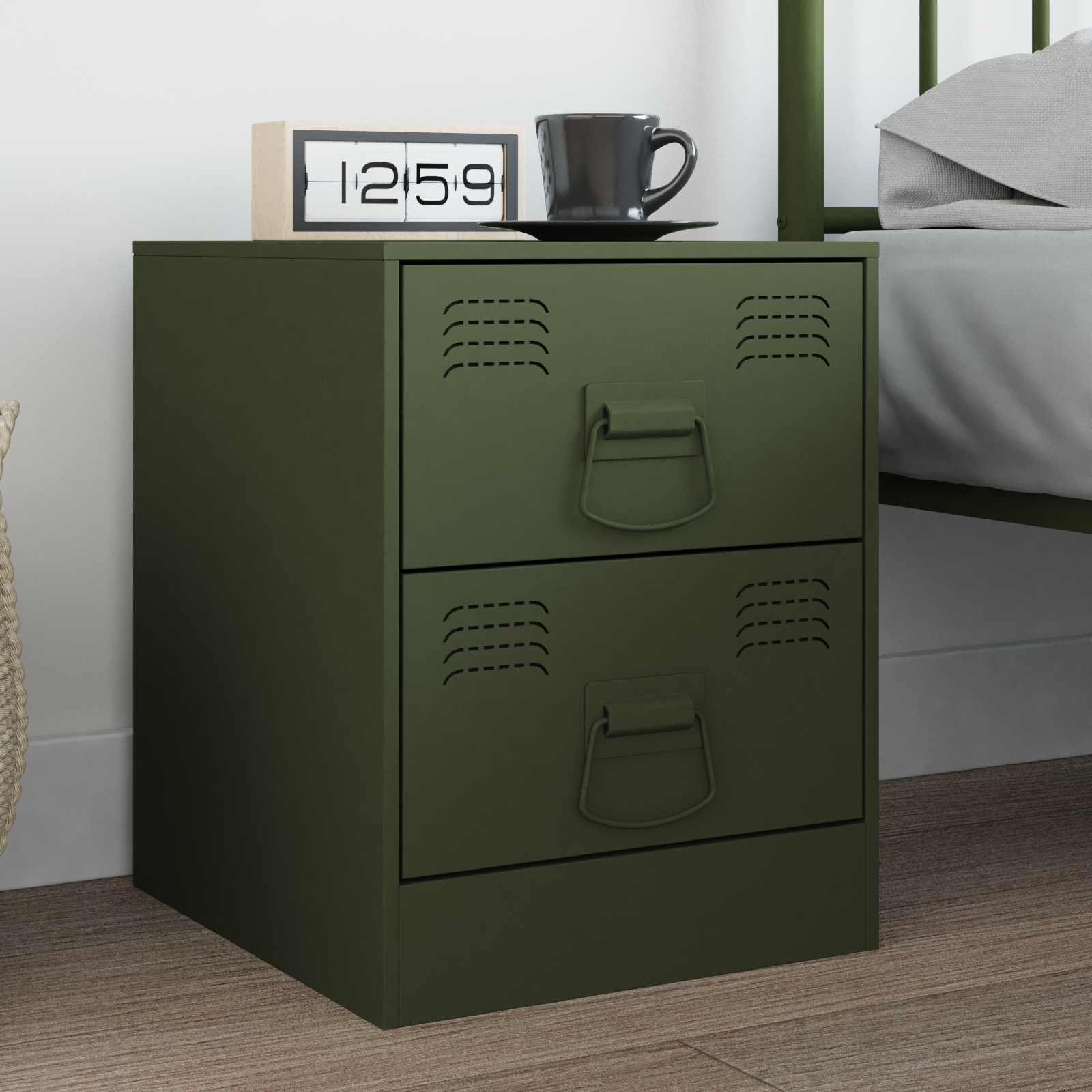 Skab Håndtag 12 stk Oliven grøn 85 x 45 mm Metal billede