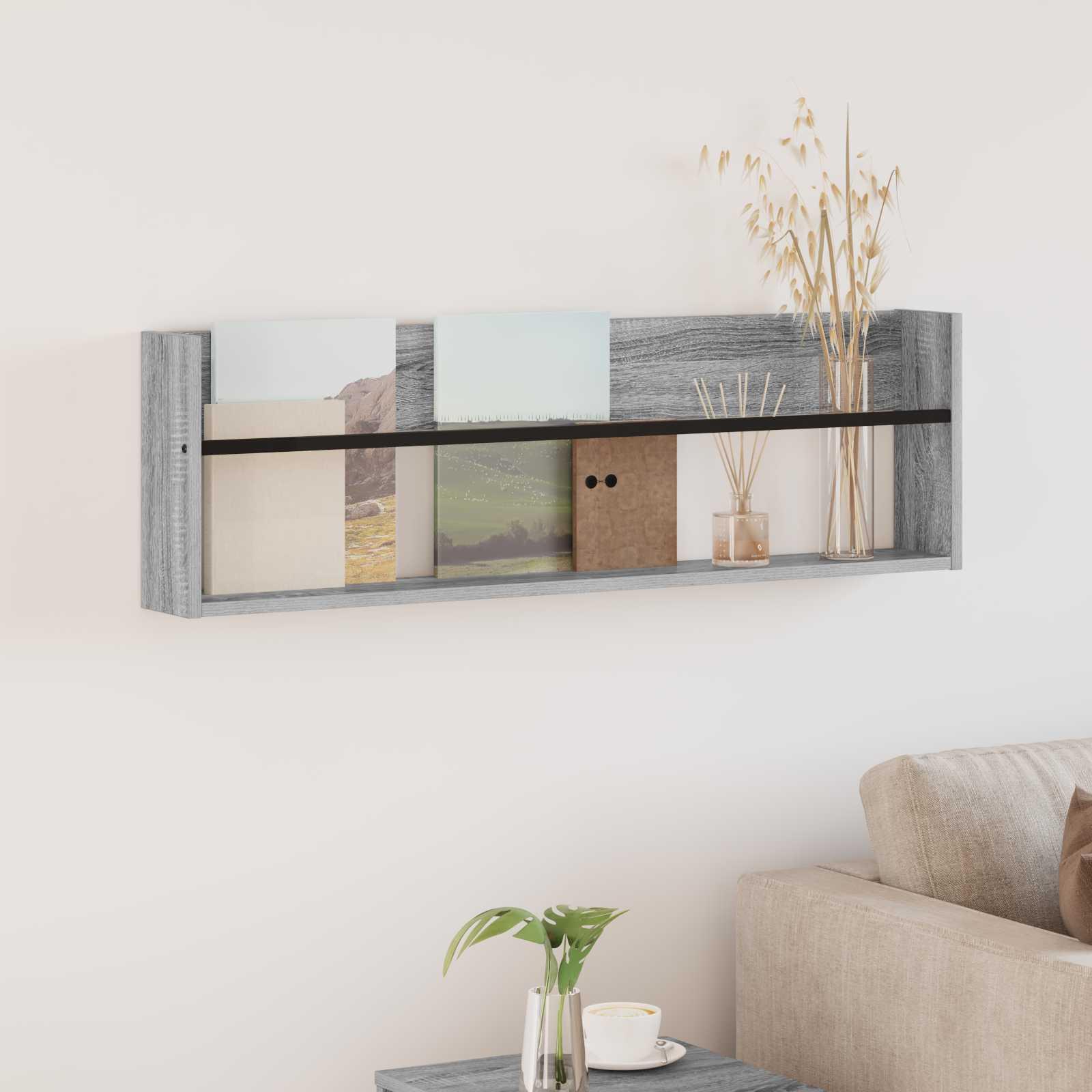 Magasin Rack Grå Sonoma 100 x 12 x 30 cm Konstrueret træ billede