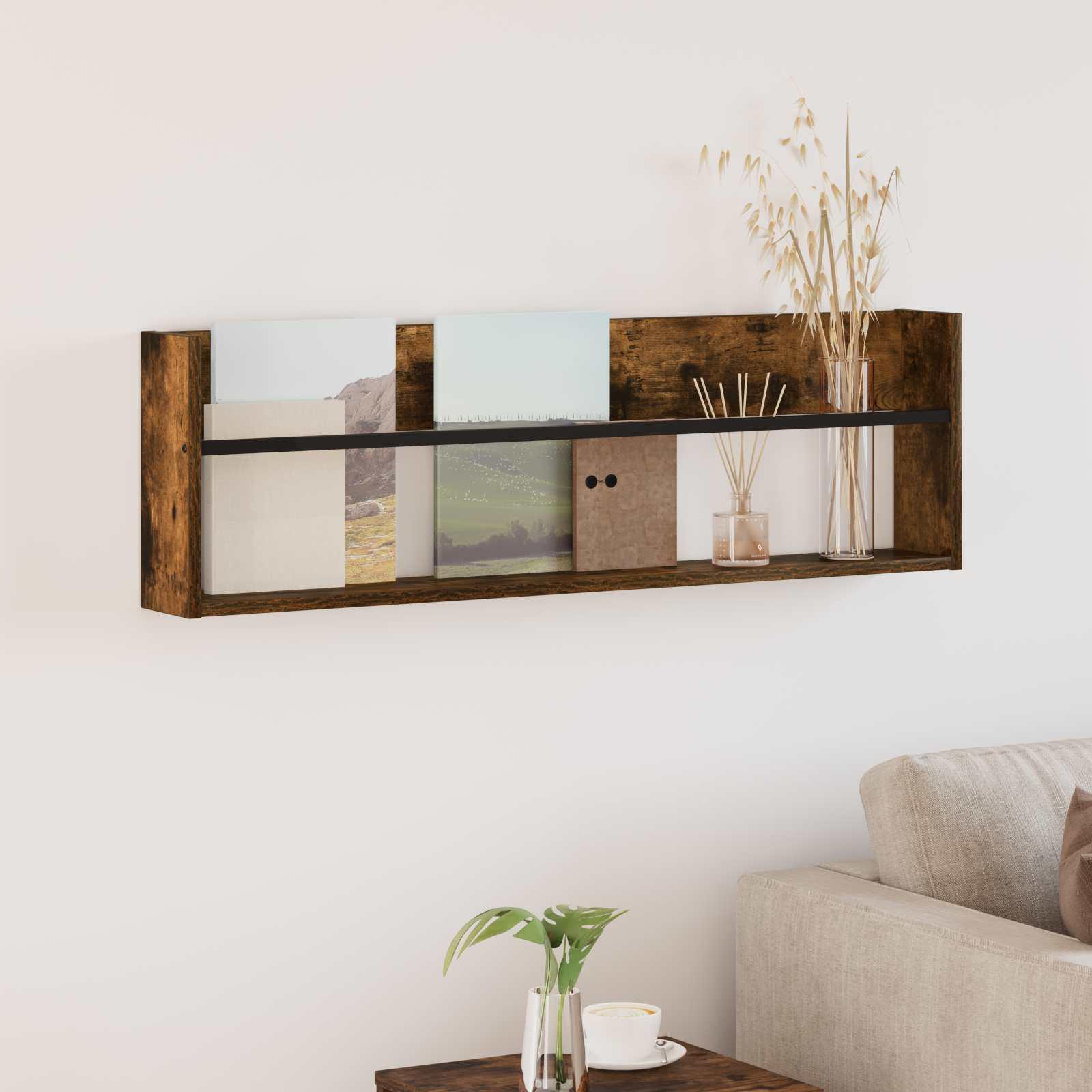 Magasin Rack Røget eg 100 x 12 x 30 cm Konstrueret træ billede