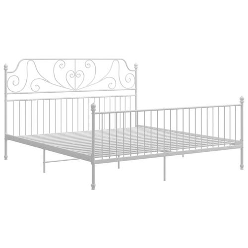 Sengestel 200x200 cm metal hvid