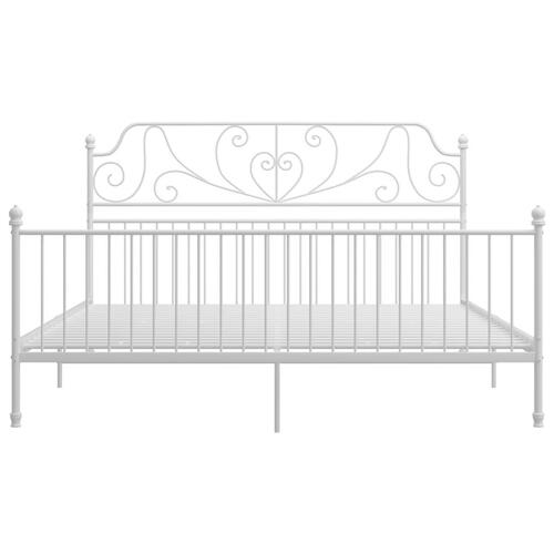 Sengestel 200x200 cm metal hvid