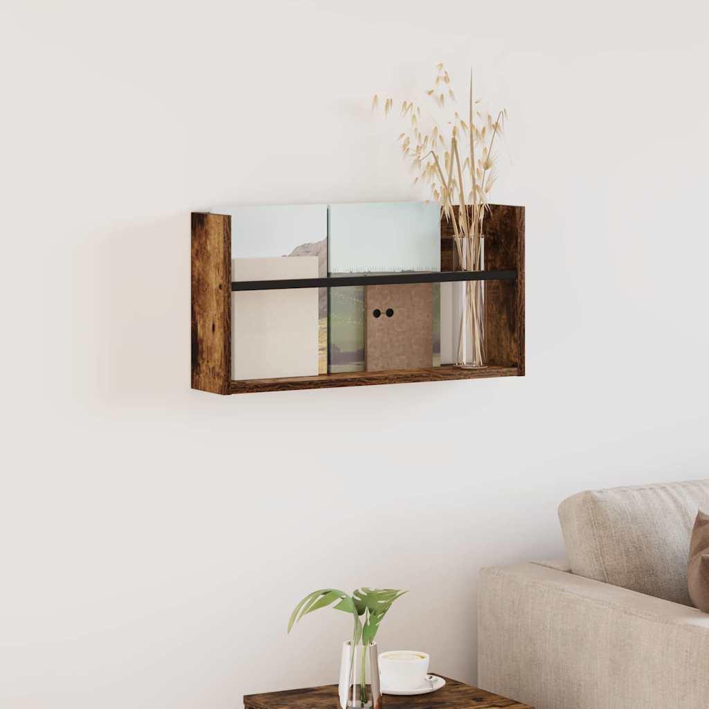 Magasin Rack med hylde Røget eg 60 x 12 x 30 cm Konstrueret træ billede