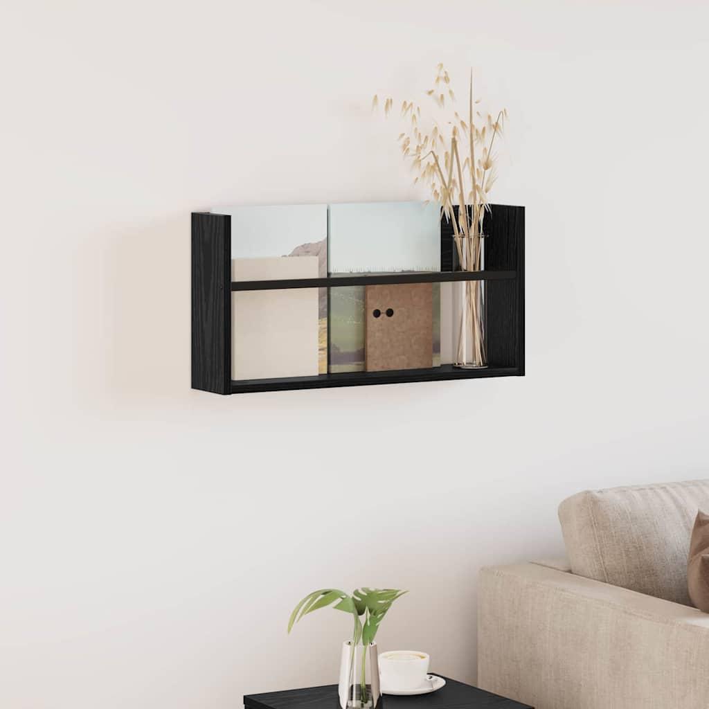 Magasin Rack med hylde Sort eg 60 x 12 x 30 cm Konstrueret træ billede