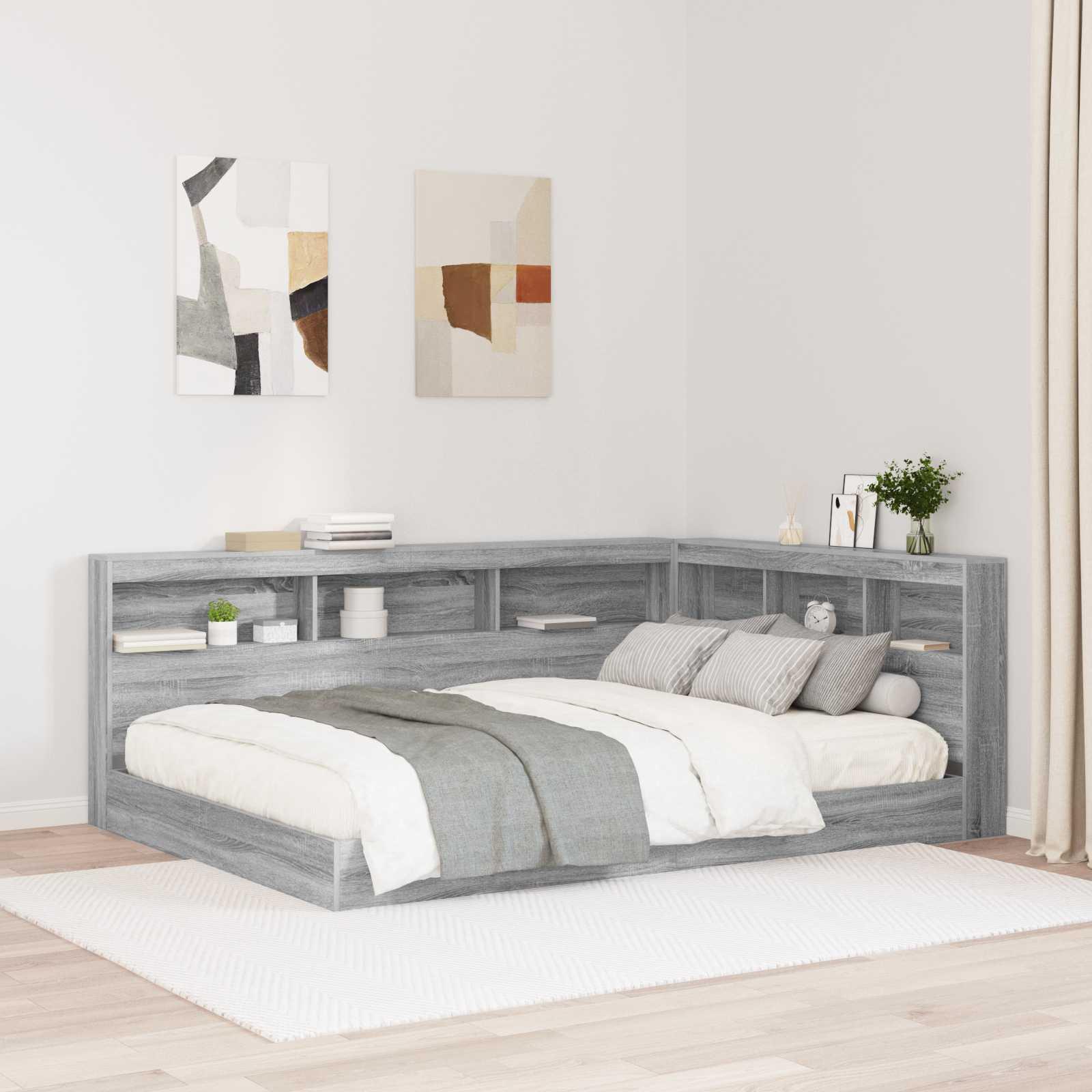 Opbevaringshovedgavl Grå Sonoma 150 cm Konstrueret træ billede