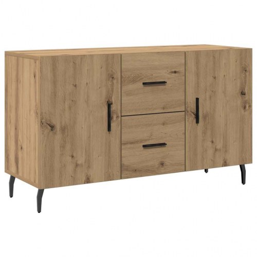 Skænk med 2 låger og 2 skuffer - egetræ, 100 x 36 x 60 cm