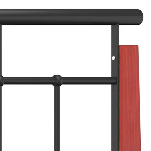 Sengestel 90x200 cm massivt egetræ og metal