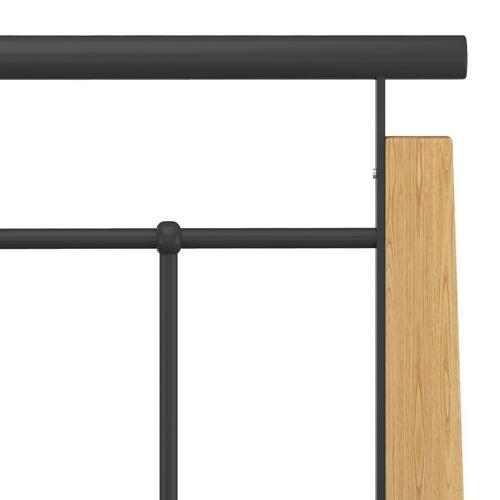 Sengestel 90x200 cm massivt egetræ og metal