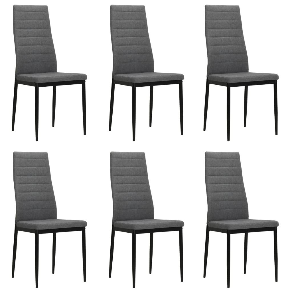 Spisebordsstole 6 stk. stof lysegrå