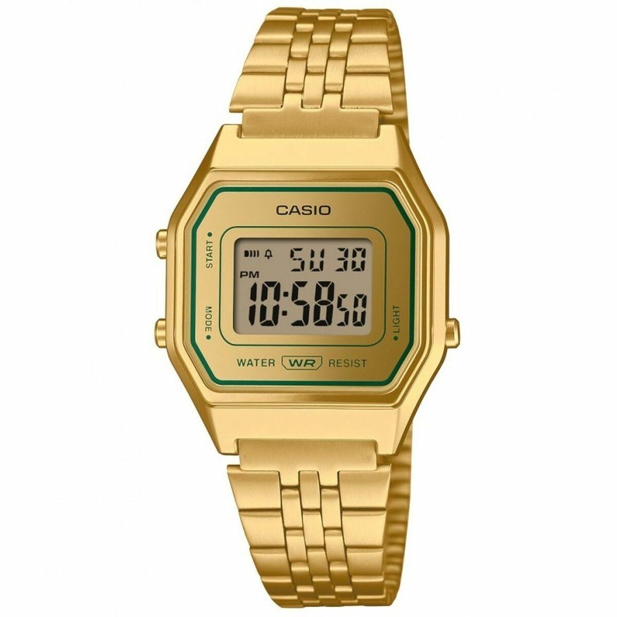 Casio LA680WEGV-9AEF dameur - vintage digital, Ø 28 mm, guldfarvet billede
