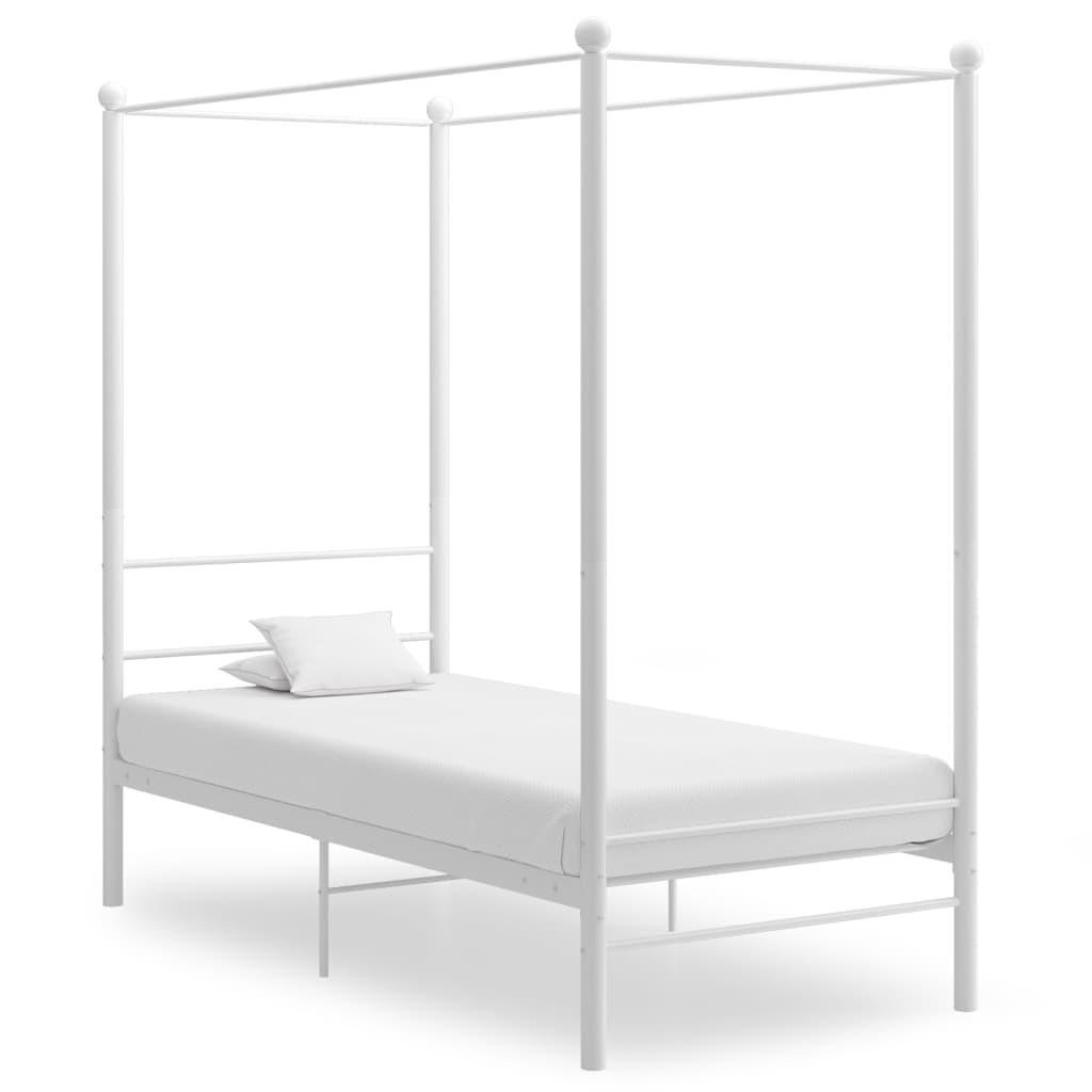 Sengestel til himmelseng 90x200 cm metal hvid