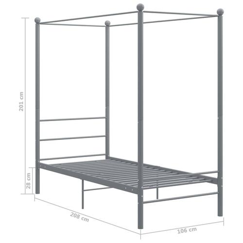 Sengestel til himmelseng 90x200 cm metal grå