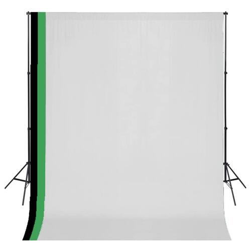 Studieudstyr 3 fotobaggrunde bomuld justerbart stel 3 x 3 m