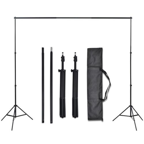 Studieudstyr 3 fotobaggrunde bomuld justerbart stel 3 x 3 m