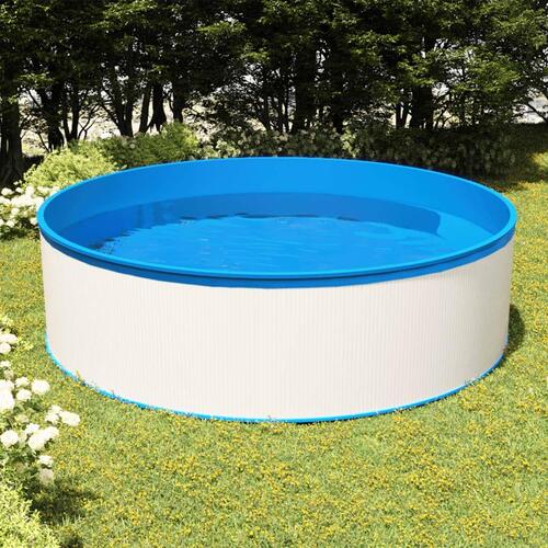 Splasher pool med hængende skimmer og pumpe 350x90 cm hvid