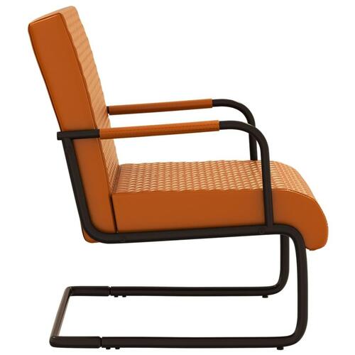 Stol med cantilever kunstlæder brun