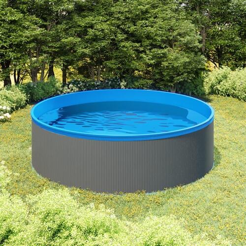 Splasher pool med hængende skimmer og pumpe 350x90 cm grå