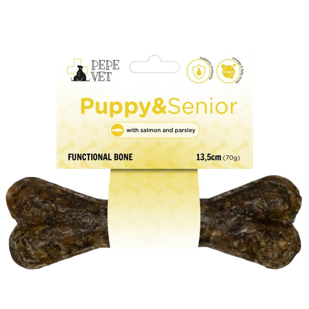 PAKA ZWIERZAKA Pepe Vet Puppy & Senior hundesnack – tyggeben 13,5 cm billede