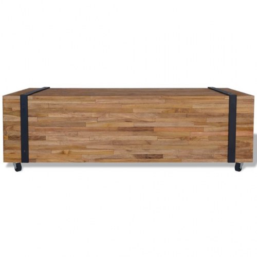 Sofabord 110x45x38 cm massivt teaktræ