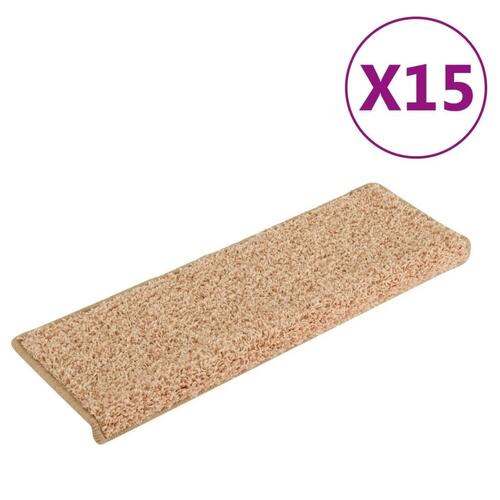 15 stk. trappemåtter 65x21x4 cm guldfarvet