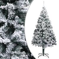Kunstigt juletræ med puddersne 300 cm PVC grøn