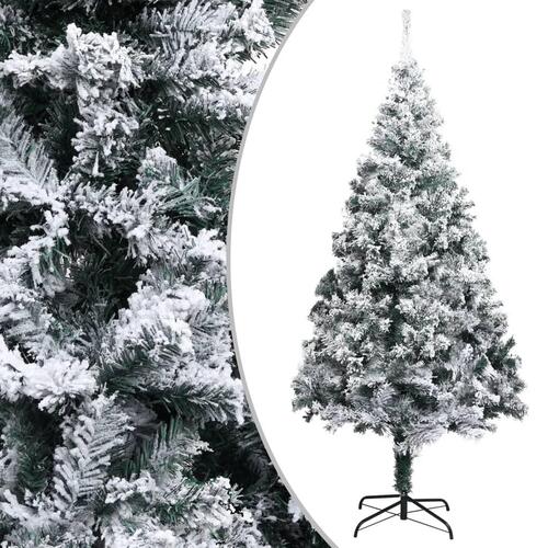 Kunstigt juletræ med puddersne 300 cm PVC grøn