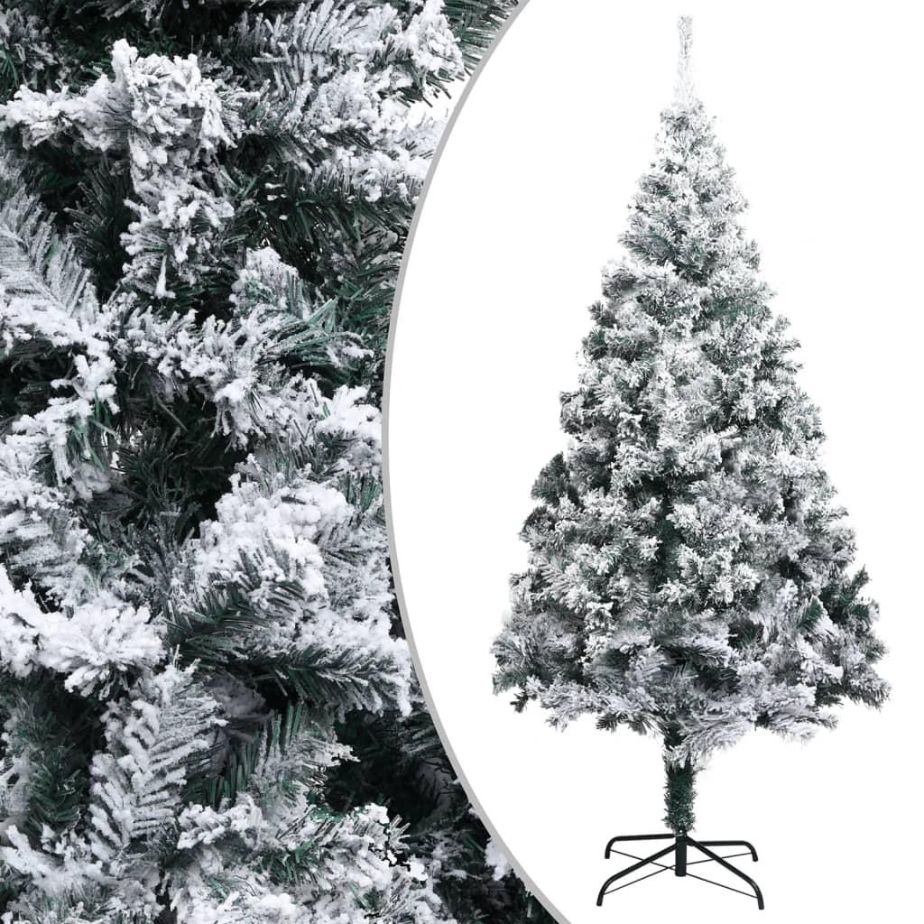 Kunstigt juletræ med puddersne 300 cm PVC grøn