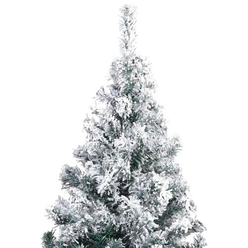 Kunstigt juletræ med puddersne 300 cm PVC grøn