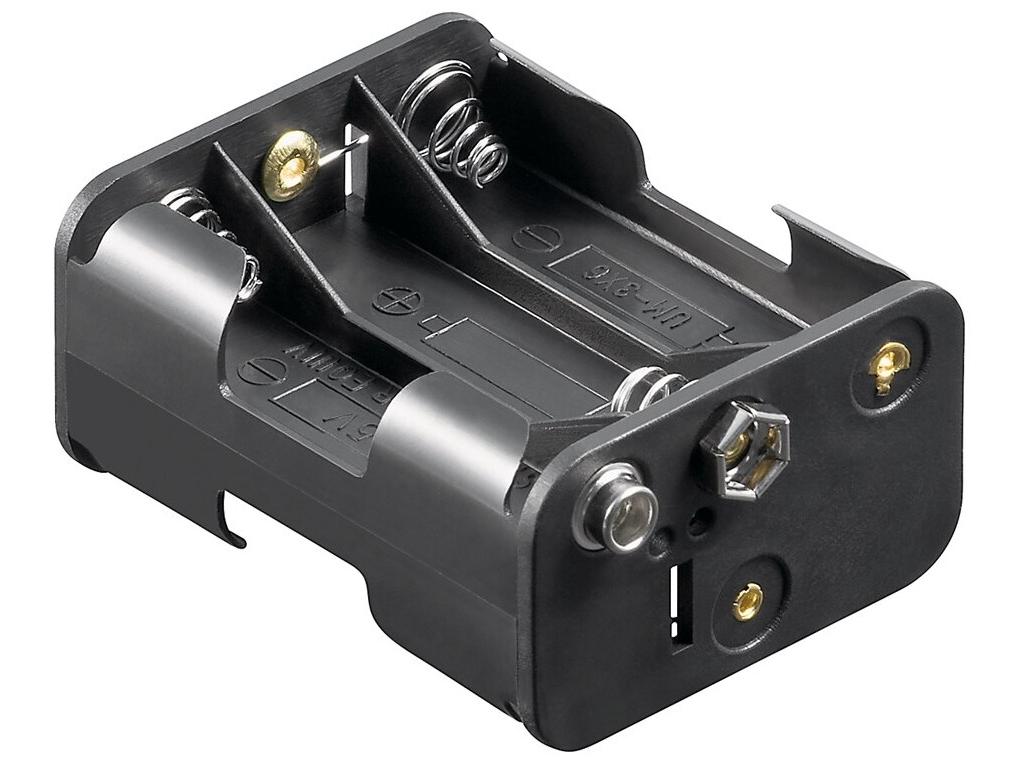 Batteriholder til 6x AA - Goobay, sort