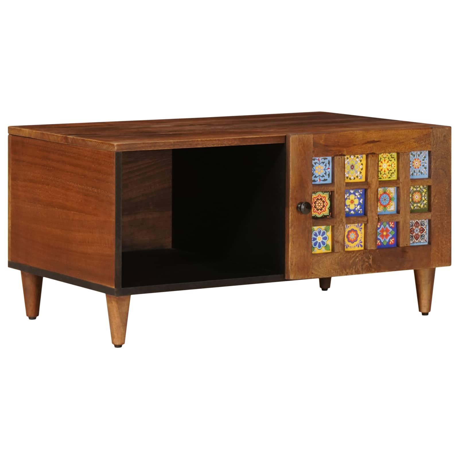 Sofabord Brun 80 x 50 x 40 cm Massivt mangotræ billede
