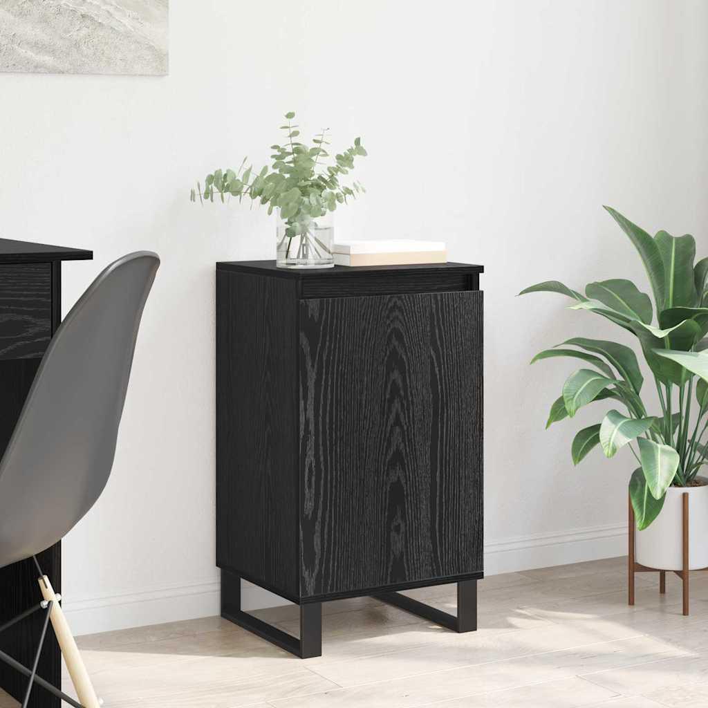 Sidebord Sort eg 40 x 35 x 70 cm Konstrueret træ billede