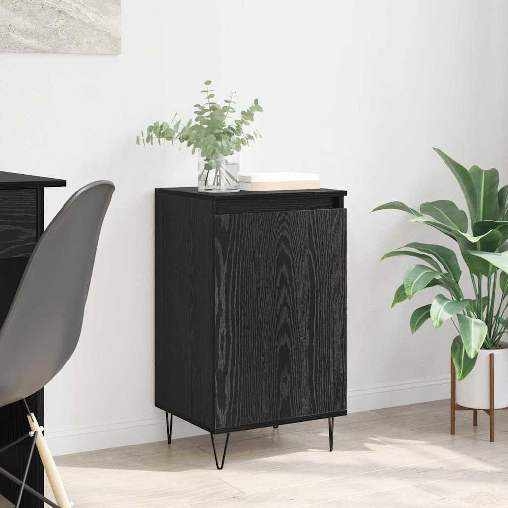 Sidebord Vægmonteret Sort eg 40 x 35 x 70 cm Konstrueret træ billede