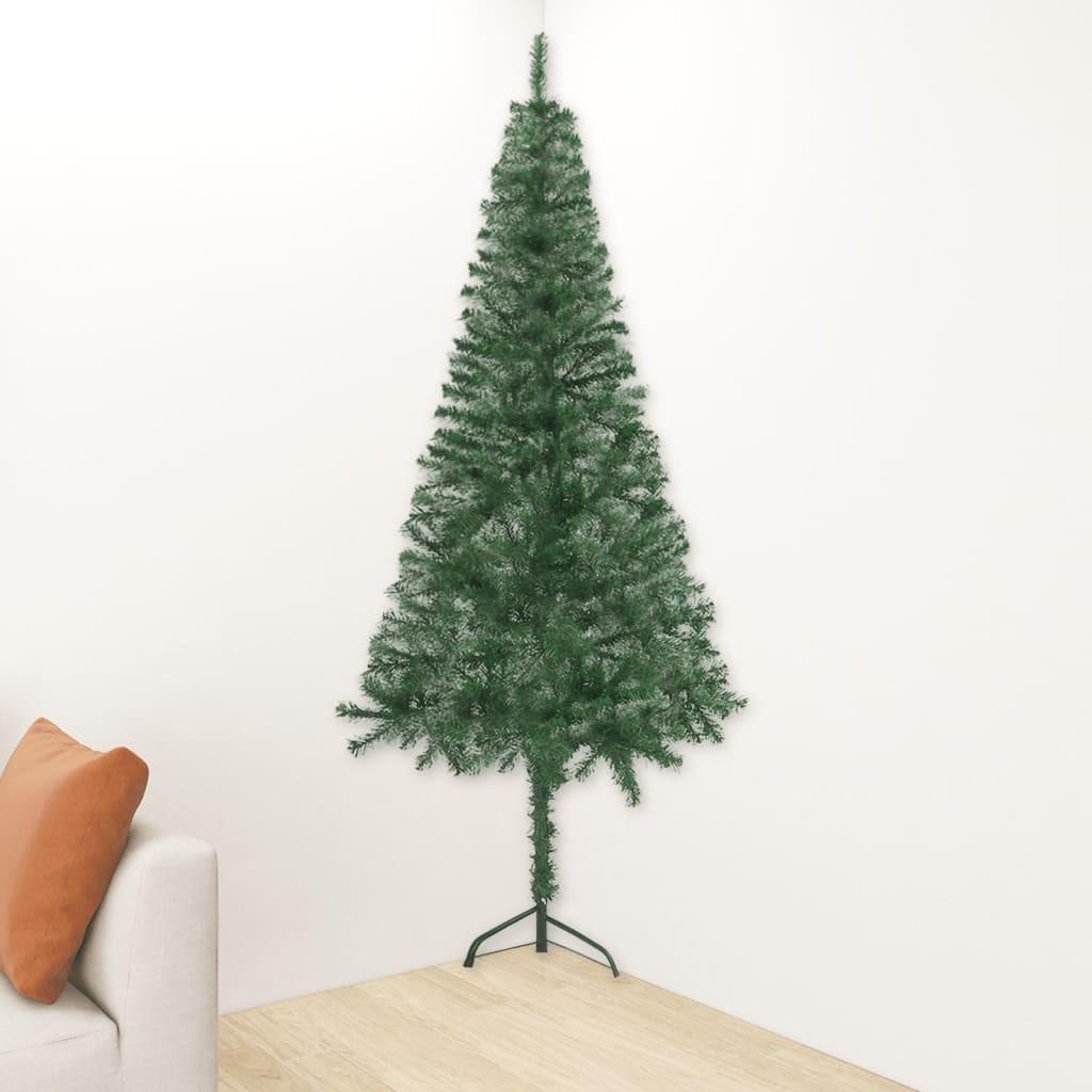 Kunstigt juletræ til hjørne 150 cm PVC grøn