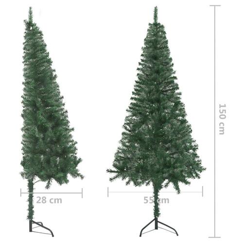 Kunstigt juletræ til hjørne 150 cm PVC grøn