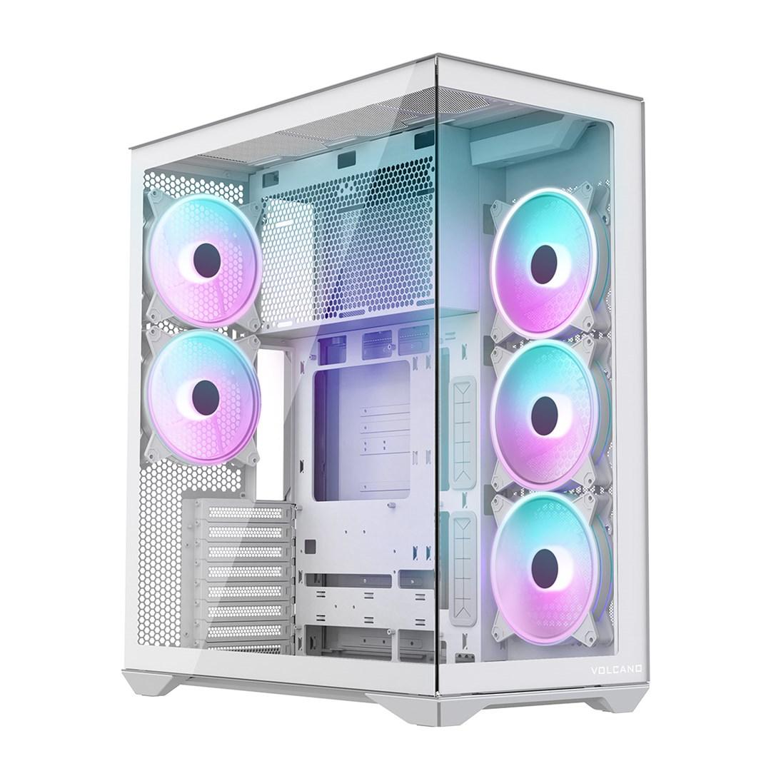 MODECOM Volcano SPACE XL ARGB Full Tower kabinet – hvid billede