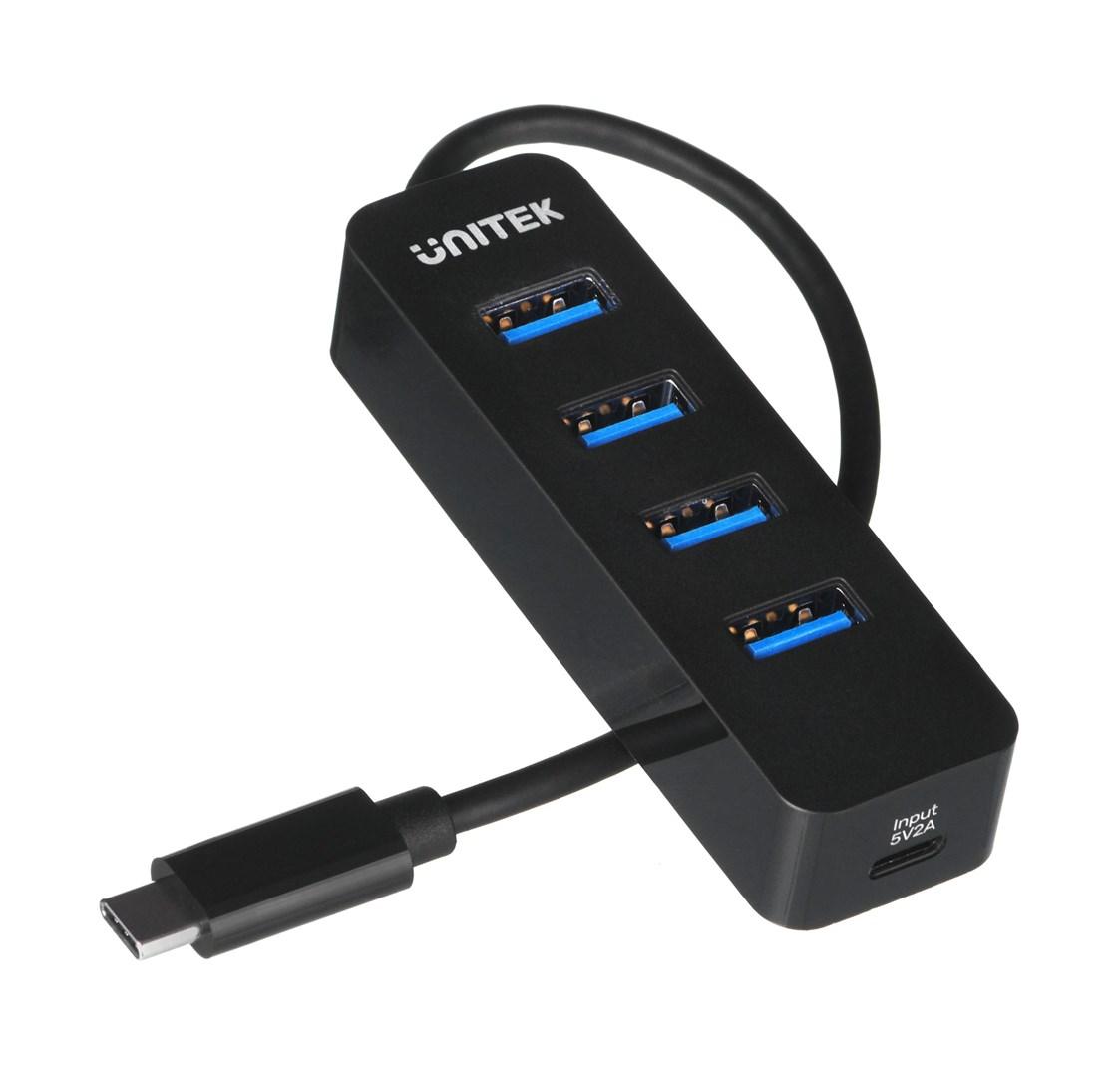 UNITEK USB-C til 4x USB-A 3.1 hub – aktiv, 10 W billede