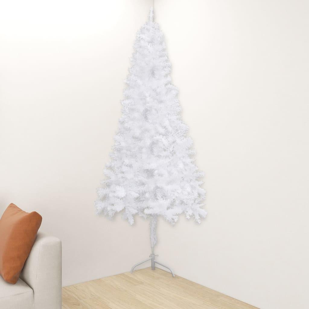 Kunstigt juletræ til hjørne 180 cm PVC hvid