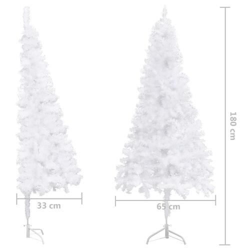Kunstigt juletræ til hjørne 180 cm PVC hvid