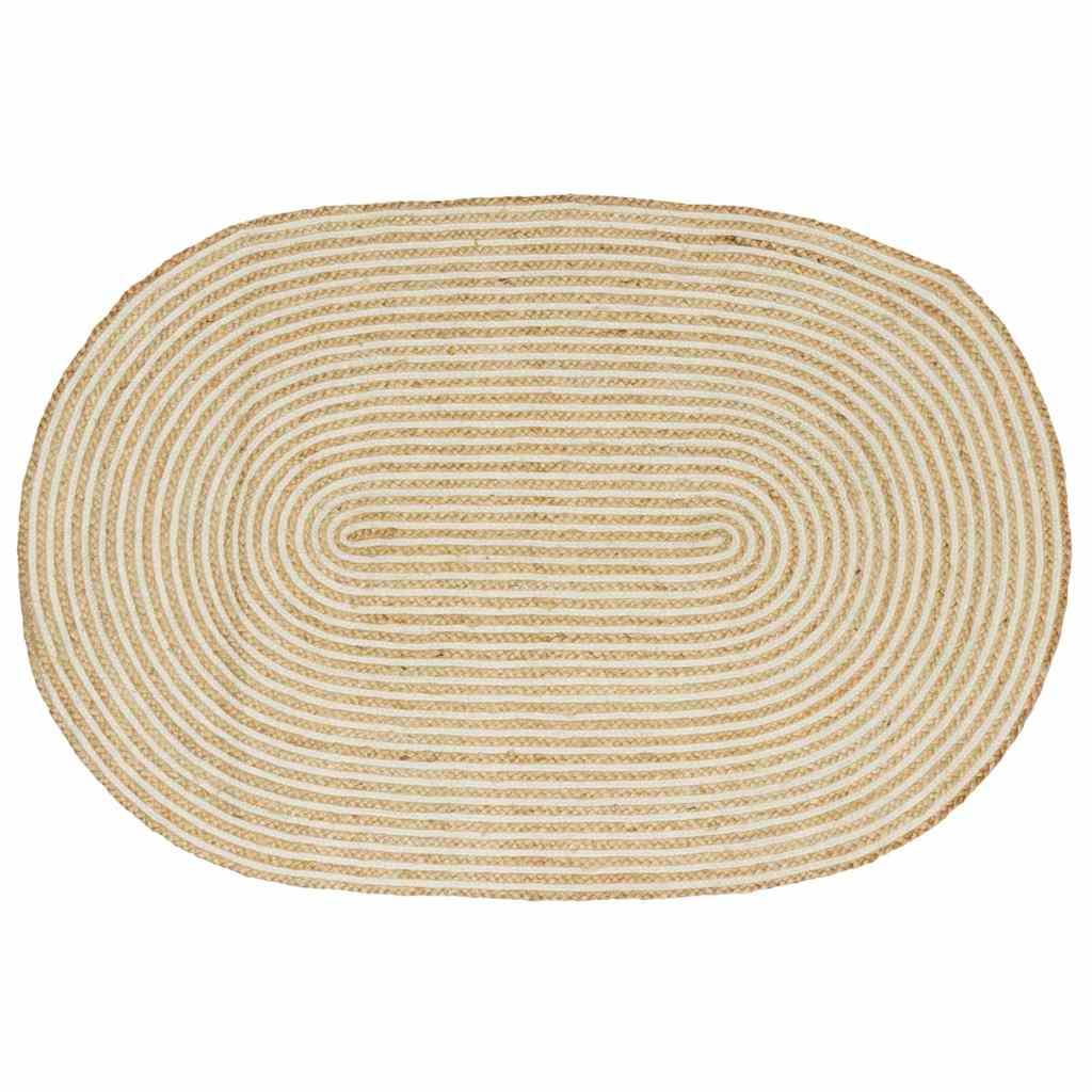 Tæppe Natur og hvid 100 x 152 cm Jute billede