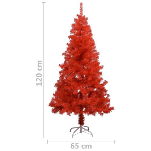 Kunstigt juletræ med fod 120 cm PVC rød